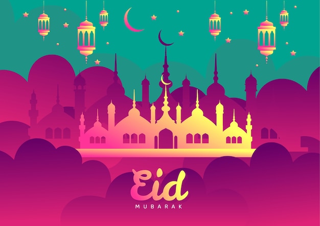 Fundo gradiente eid mubarak