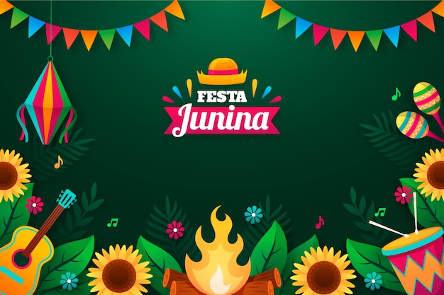 Vetor fundo gradiente festas juninas