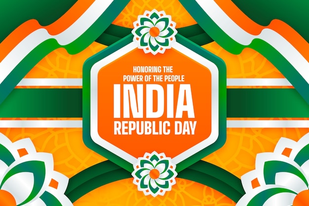 Fundo gradiente para a celebração do Dia da República da Índia
