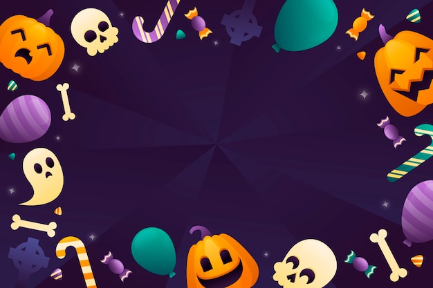 Fundo gradiente para a celebração do Dia das Bruxas
