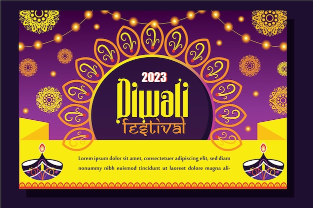 Fundo gradiente para celebração do festival de diwali