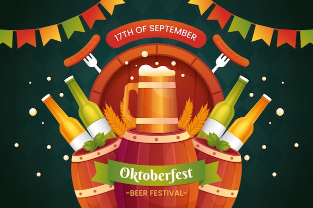 Vetor fundo gradiente para o festival oktoberfest