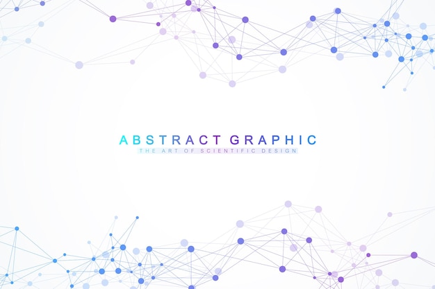 Vetor fundo gráfico geométrico inteligência artificial trilha de fluxo de turbulência fundo futurista de ciência e tecnologia complexo de visualização de big data com compostos ilustração de cibernética