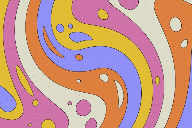 Fundo groovy psicodélico abstrato. Ilustração vetorial.