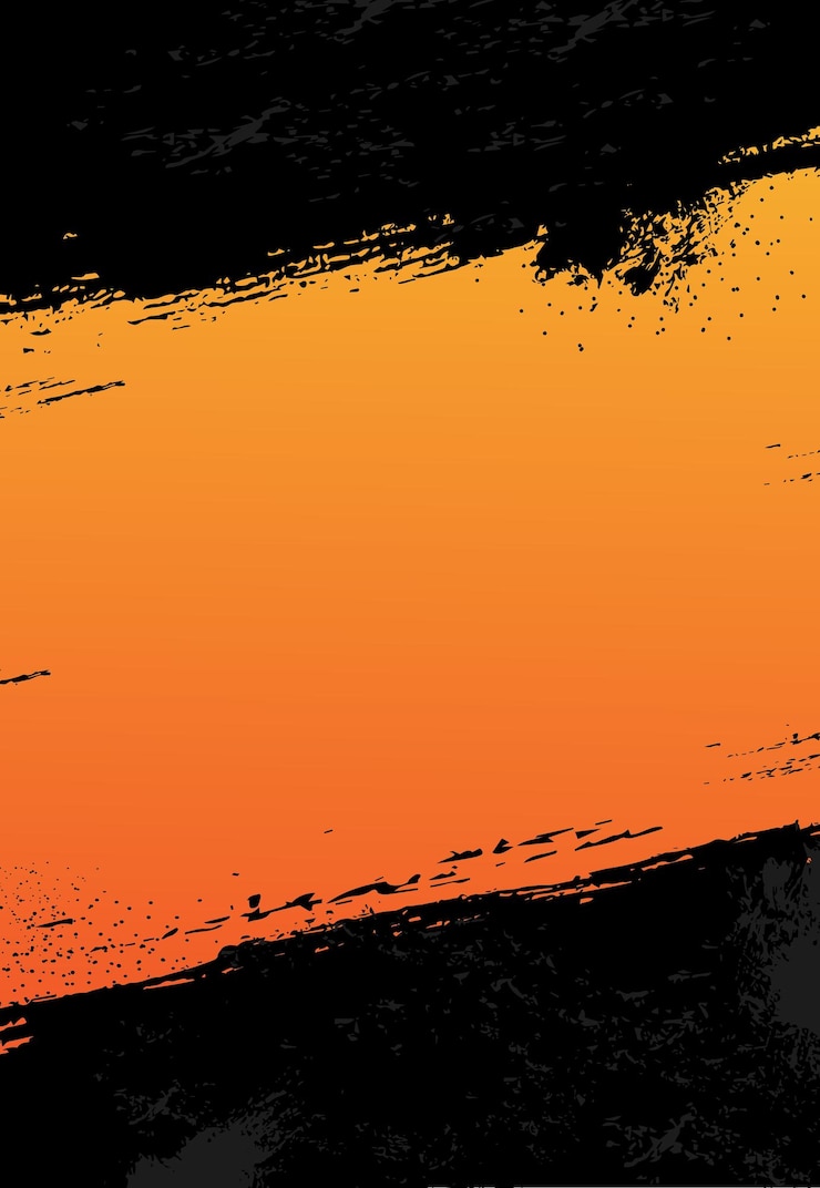 Vetor fundo grunge com borda de vetor de moldura laranja
