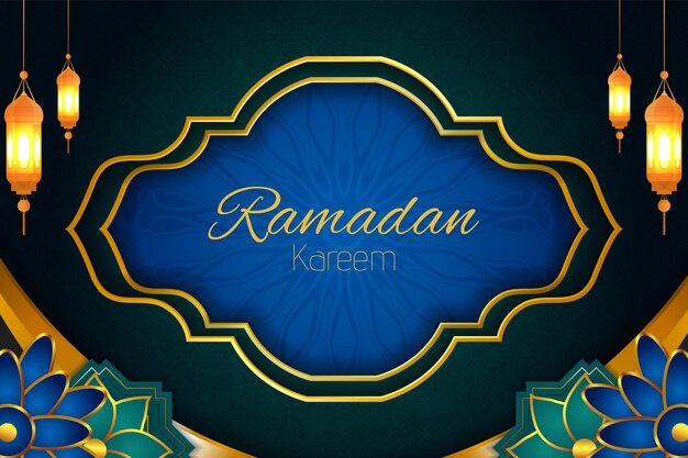 Fundo islâmico de Ramadan kareem com elemento