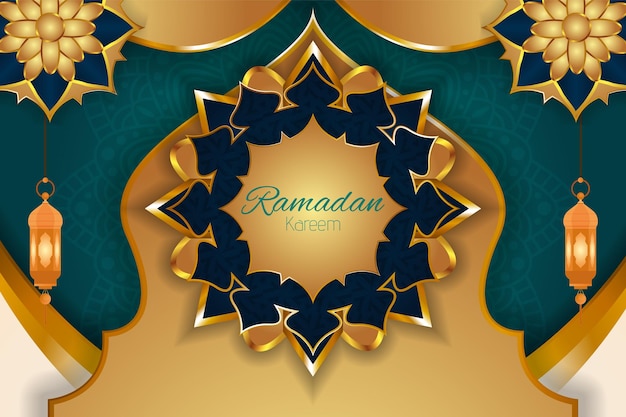 Vetor fundo islâmico de ramadan kareem com elemento