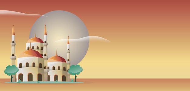 Fundo islâmico de ramadhan kareem. bandeira em branco