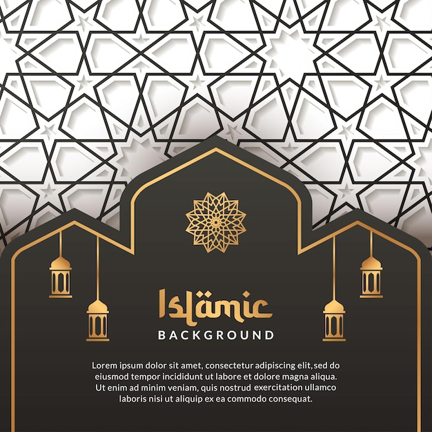 Vetor fundo islâmico ramadan kareem cor preta modelo de mídia social design vetorial