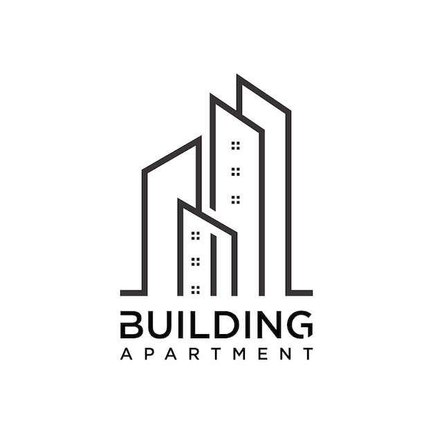 Fundo isolado de inspiração de design de logotipo de apartamento de construção