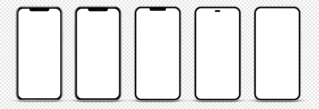 Fundo isolado de maquete de smartphone diferente de alta qualidade 3D para aplicativo móvel, UI UX, apresentação.
