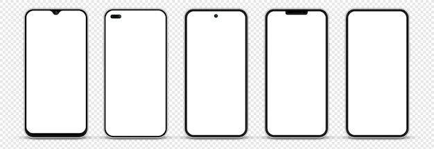 Fundo isolado de maquete de smartphone diferente de alta qualidade 3D para aplicativo móvel, UI UX, apresentação.