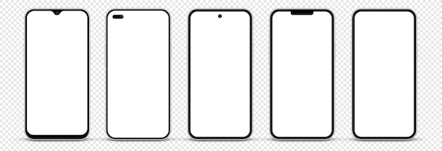 Fundo isolado de maquete de smartphone diferente de alta qualidade 3d para aplicativo móvel, ui ux, apresentação.