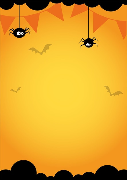 Vetor fundo laranja para um cartaz em branco para o halloween