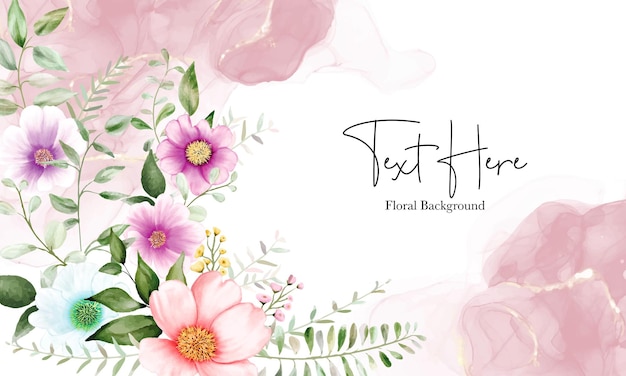 fundo lindo quadro floral em aquarela