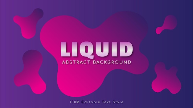 Vetor fundo líquido abstrato escuro com estilo de texto editável rosa magenta roxo gradiente de cor