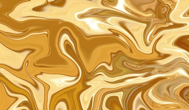 Fundo líquido dourado colorido abstrato com onda lisa e brilhante