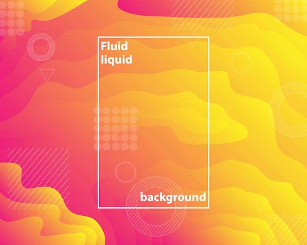 Fundo líquido fluido com formas abstratas de gradiente vetor premium