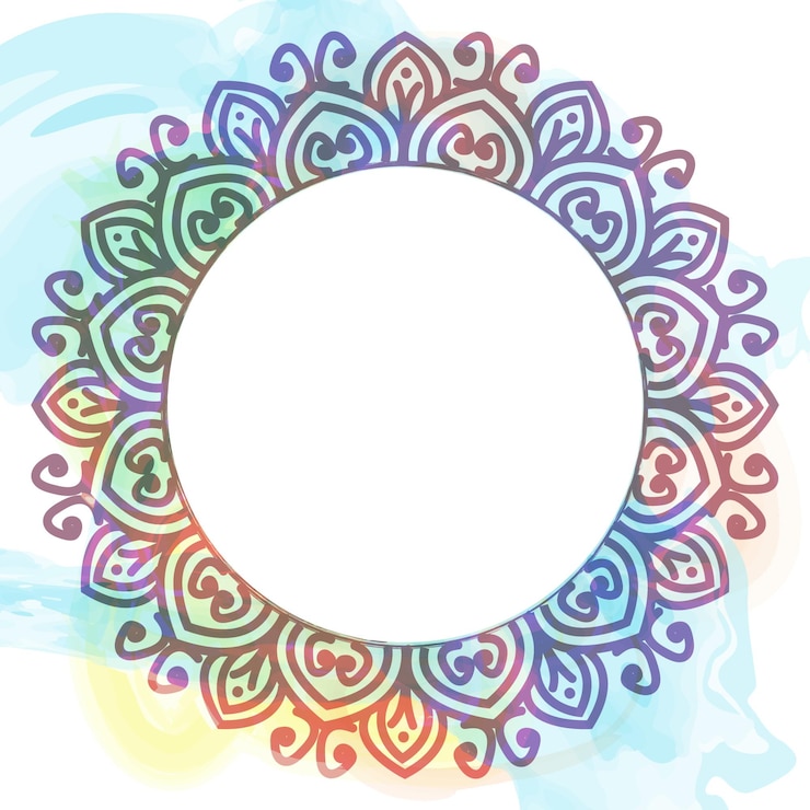 Vetor fundo mandala com fundo de cor d'água
