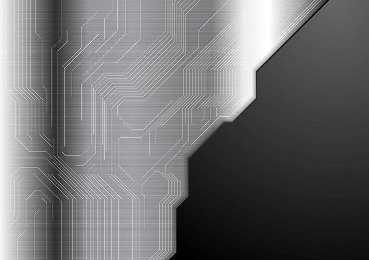 Fundo metálico abstrato com placa de circuito