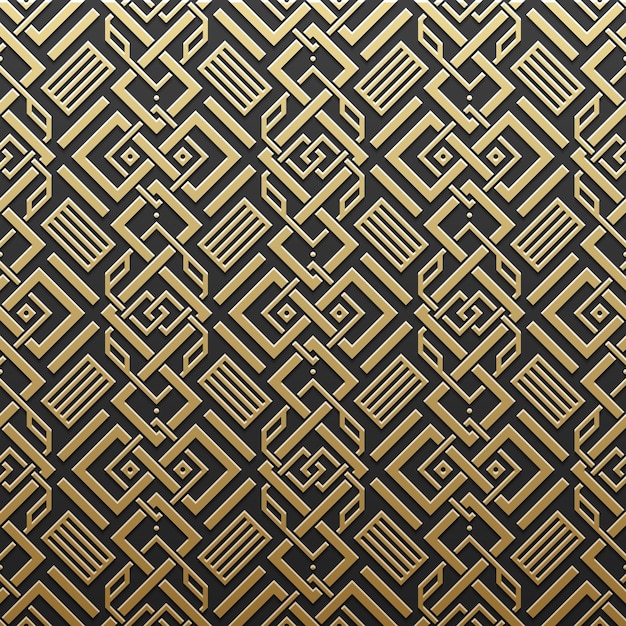 Fundo metálico dourado com padrão geométrico sem costura. elegante estilo de luxo.