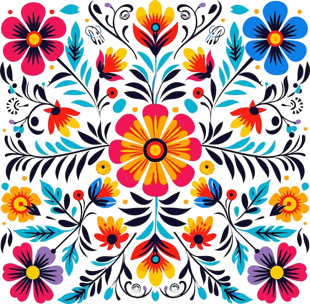 Fundo mexicano flores cores