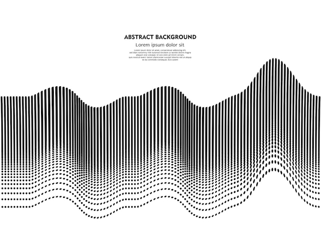 Fundo minimalista ondas de partículas abstratas em ilustração vetorial monocromática