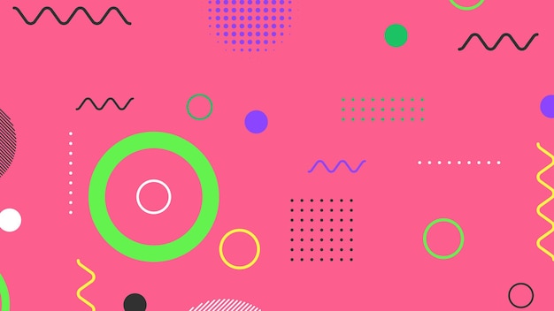 Fundo moderno e abstrato com elementos de Memphis