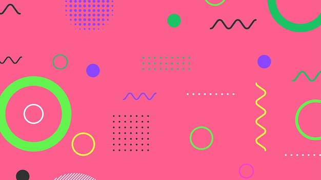 Fundo moderno e abstrato com elementos de Memphis