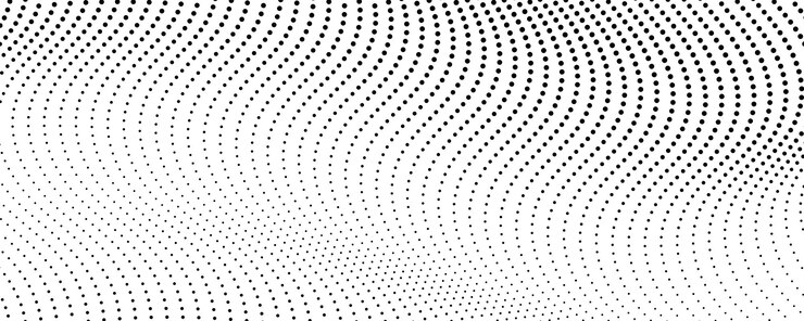 Fundo monocromático semitono com pontos fluídos Textura de onda abstrata em preto e branco