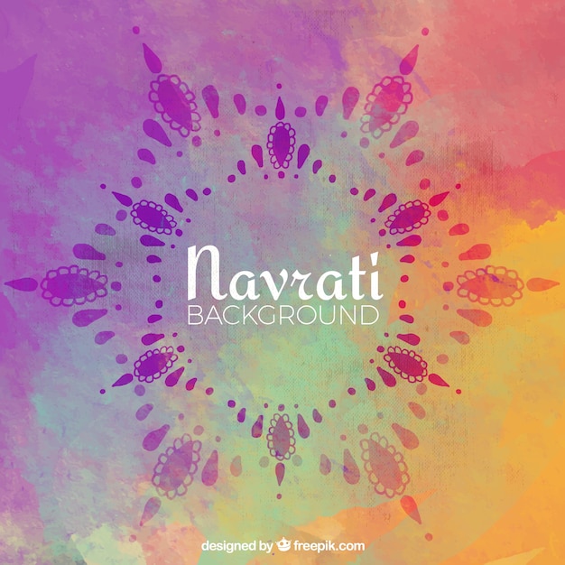 Fundo navratri aguarela ornamental