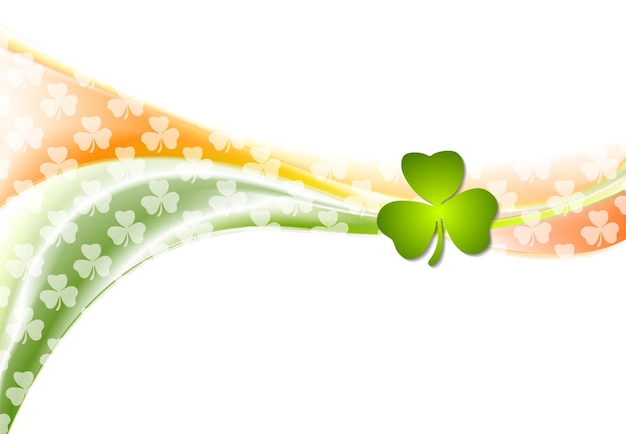 Vetor fundo ondulado de st patrick day com cores irlandesas