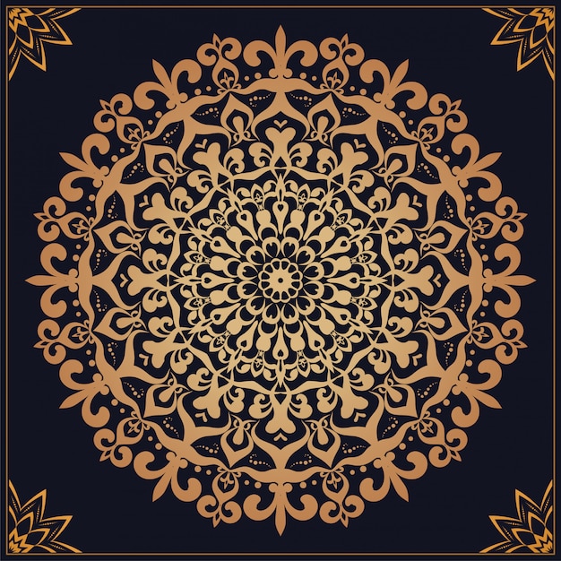 Vetor fundo ornamental de luxo mandala arabesco