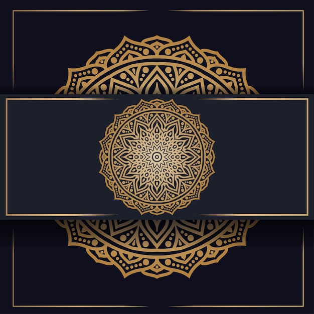 Fundo ornamental de mandala de luxo na cor ouro