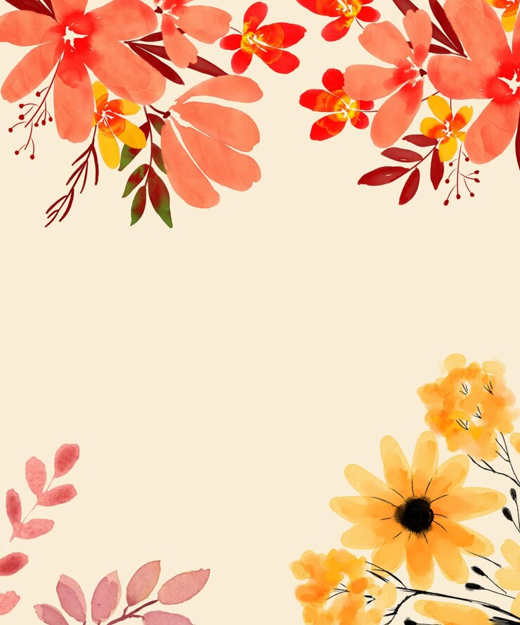 Vetor fundo outono decoração de moldura floral estação natural
