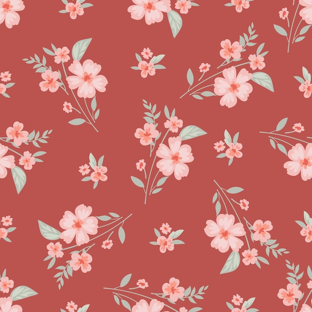 Vetor fundo perfeito de verão com flores pequenas