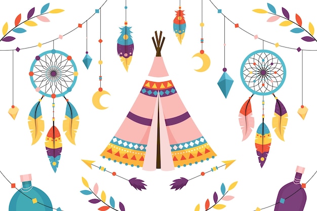 Fundo plano boho