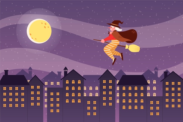 Fundo plano de befana desenhado à mão
