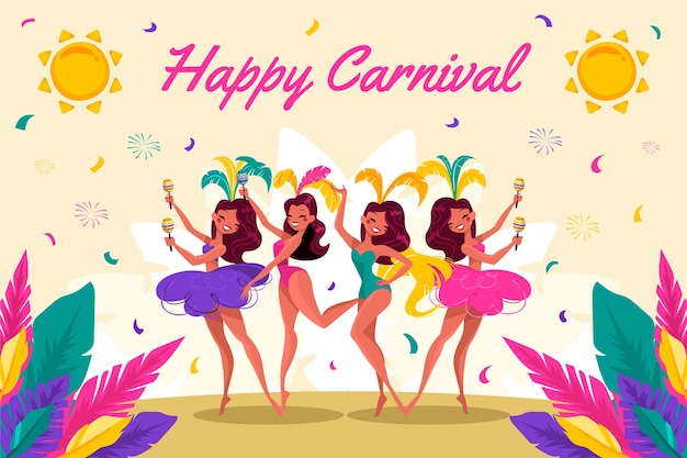 Fundo plano de celebração do carnaval brasileiro