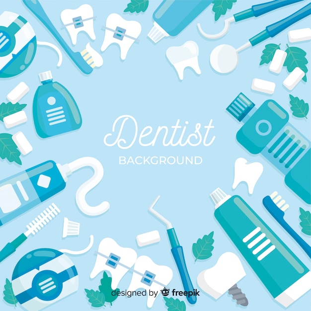 Vetor fundo plano dentista