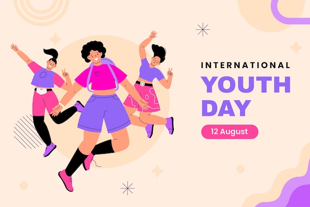 Fundo plano do Dia Internacional da Juventude