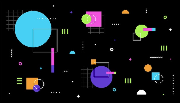 Fundo plano geométrico com vetor de elemento colorido