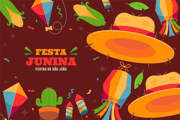 Fundo plano para a celebração brasileira das festas juninas