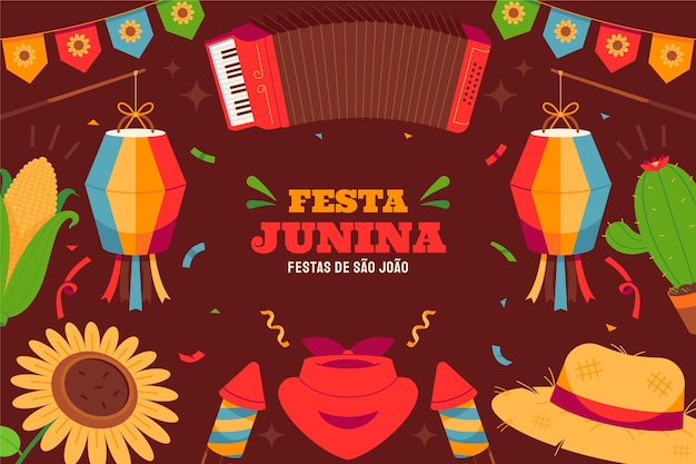 Fundo plano para a celebração brasileira das festas juninas