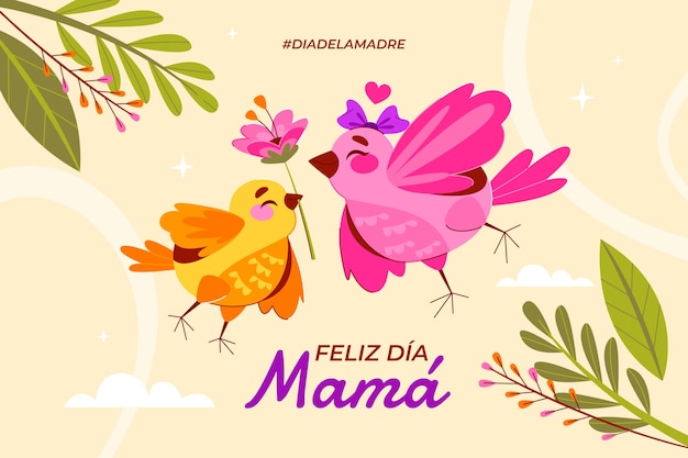 Fundo plano para a celebração do dia da mãe em espanhol