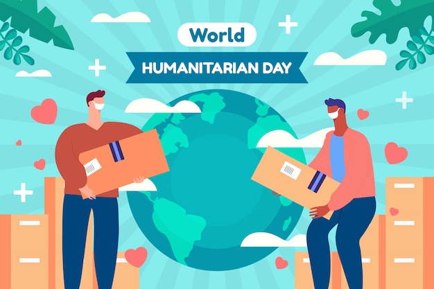 Fundo plano para celebração do dia mundial humanitário