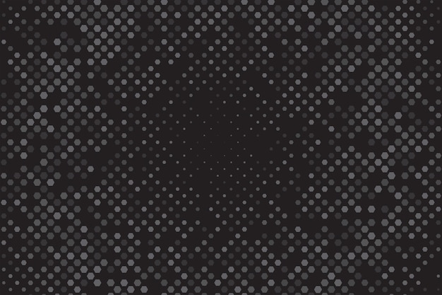 Fundo pontilhado de meio-tono preto e branco Vector de padrão de pontos de meio-tonelado em círculo no fundo branco