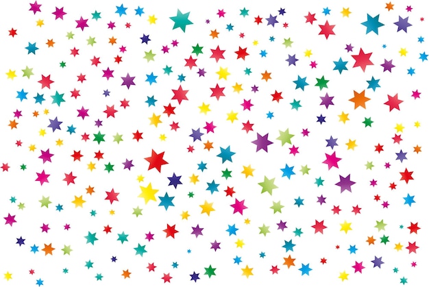 Vetor fundo premium de estrelas multicoloridas em fundo branco