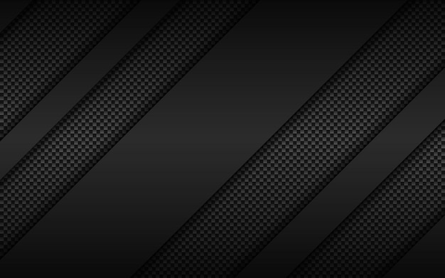 Fundo preto abstrato com padrão de fibra de carbono Moderno modelo de design Ilustração vetorial com listras e linhas oblíquas