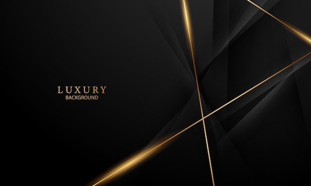 Fundo preto de design moderno abstrato com ilustração vetorial de elementos dourados de luxo